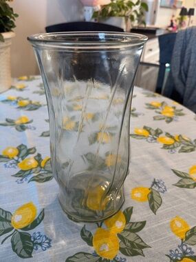 Clear Textured Glass Vase - clear color